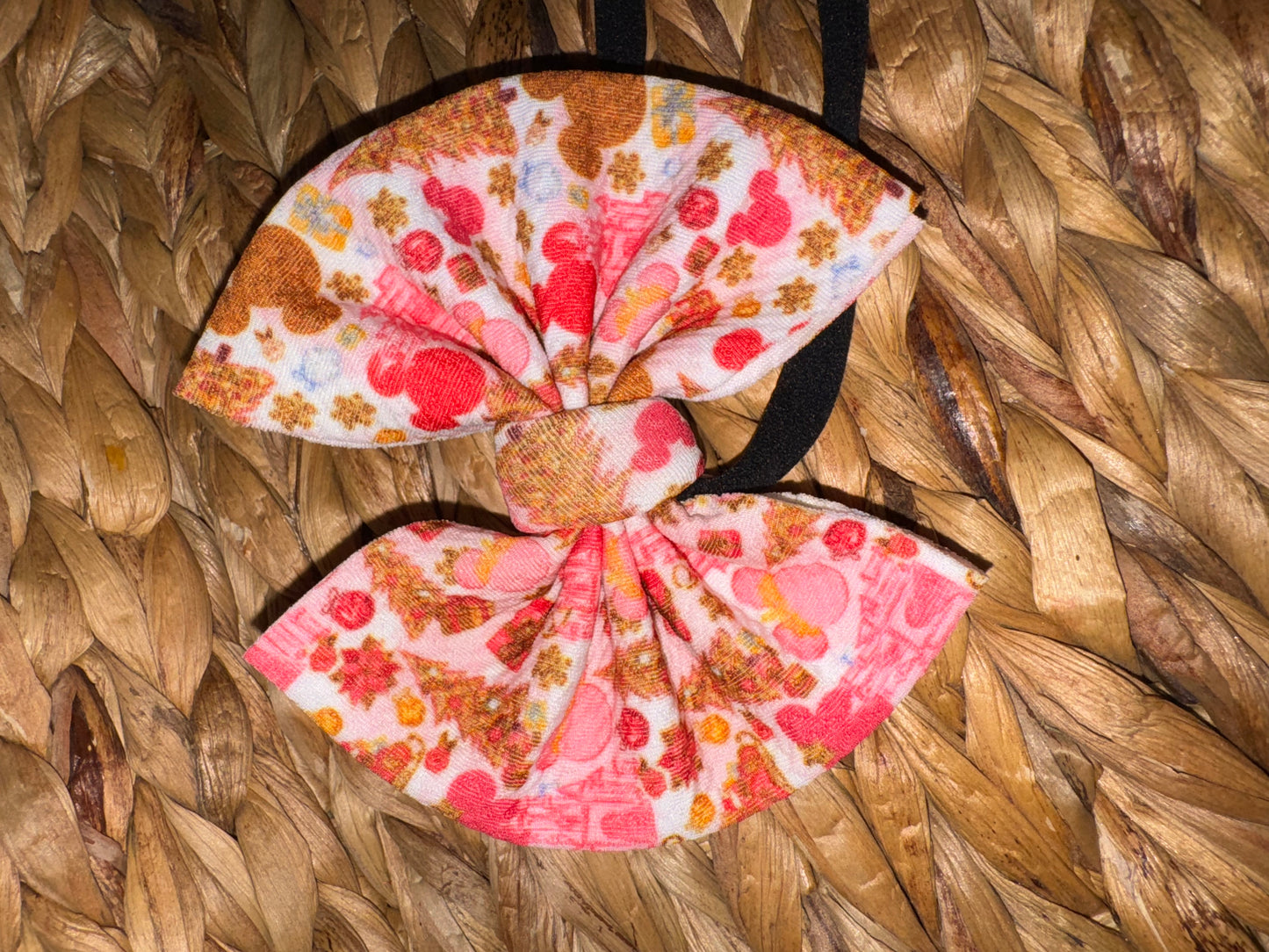 Pink Christmas Nylon Bow