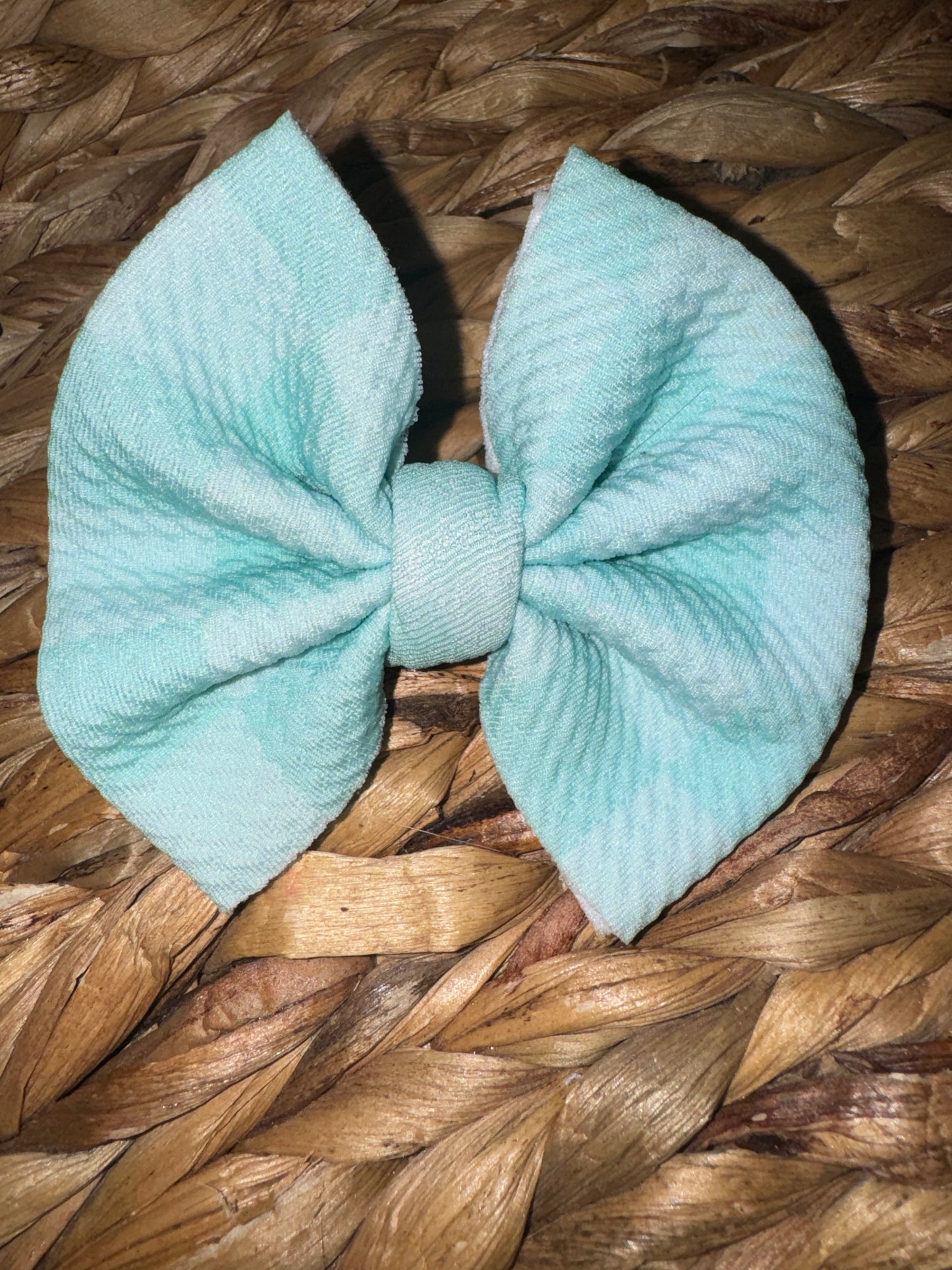 Blue Checkered Clip Bow