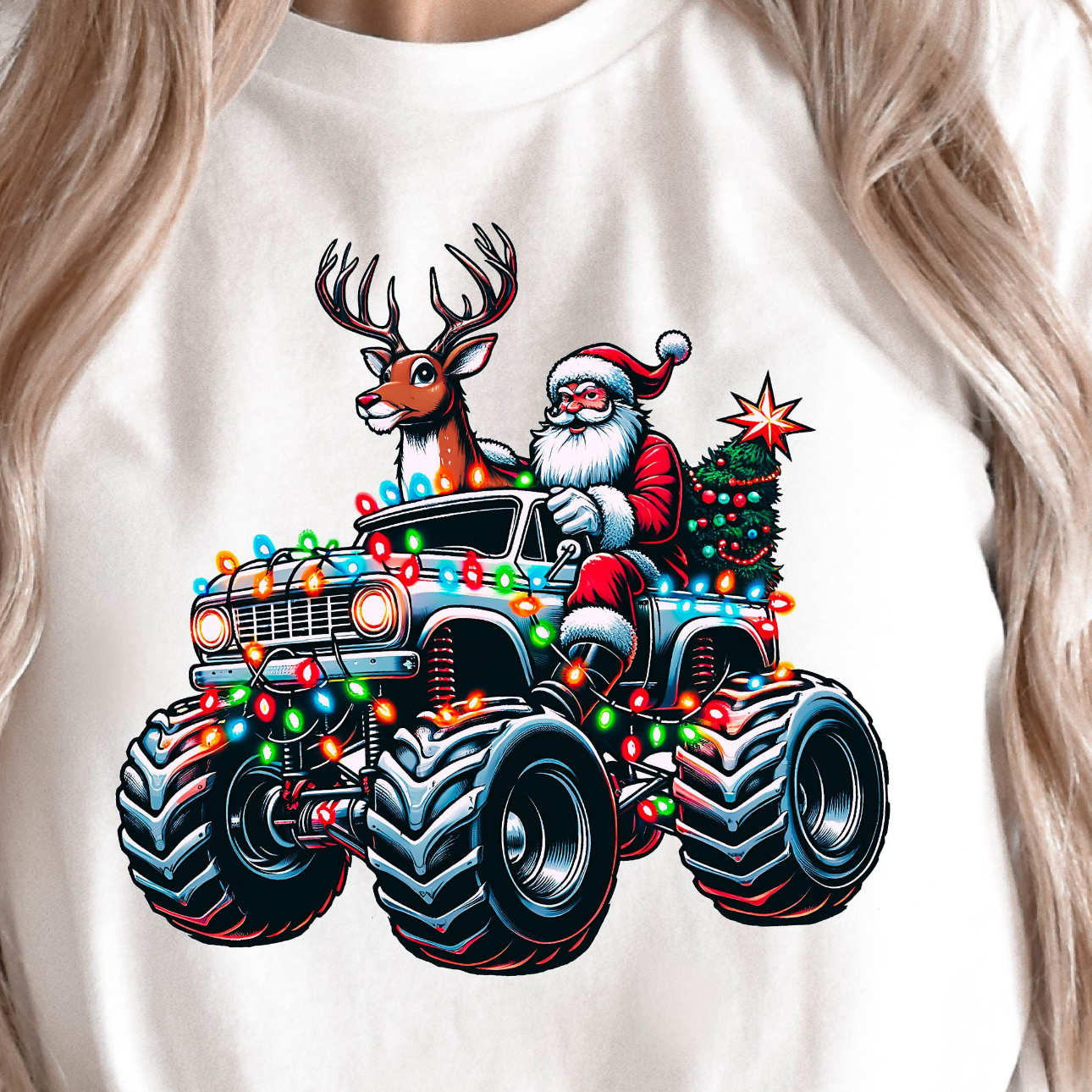 Santa Driving Monster Truck