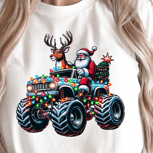 Santa Driving Monster Truck