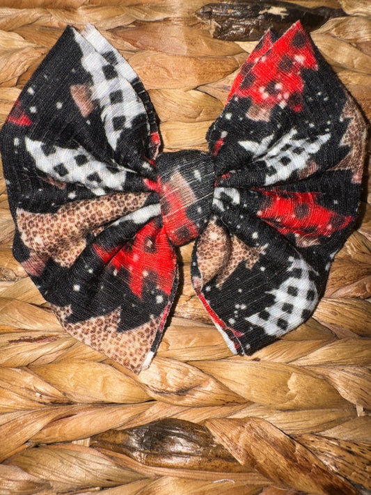 Plaid Christmas Trees Nylon Bow