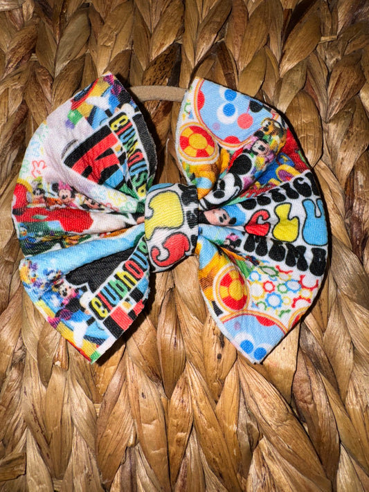 Mouse Collage Nylon Bow