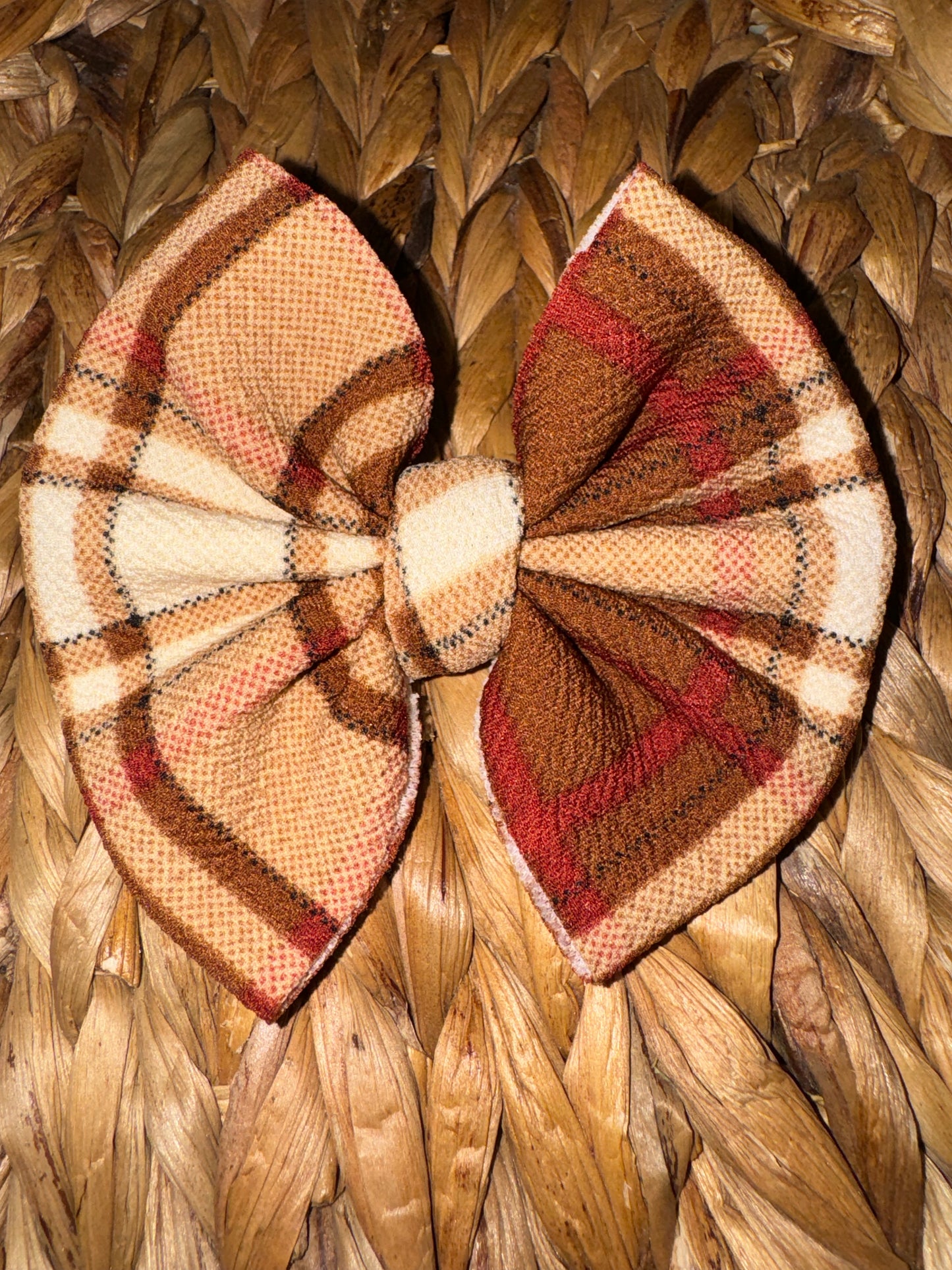 Fall Plaid Nylon Bow