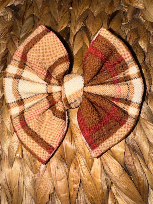 Fall Plaid Clip Bow