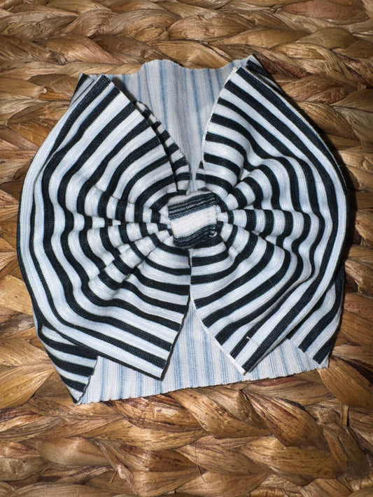 B/W Striped Headwrap 0/6m