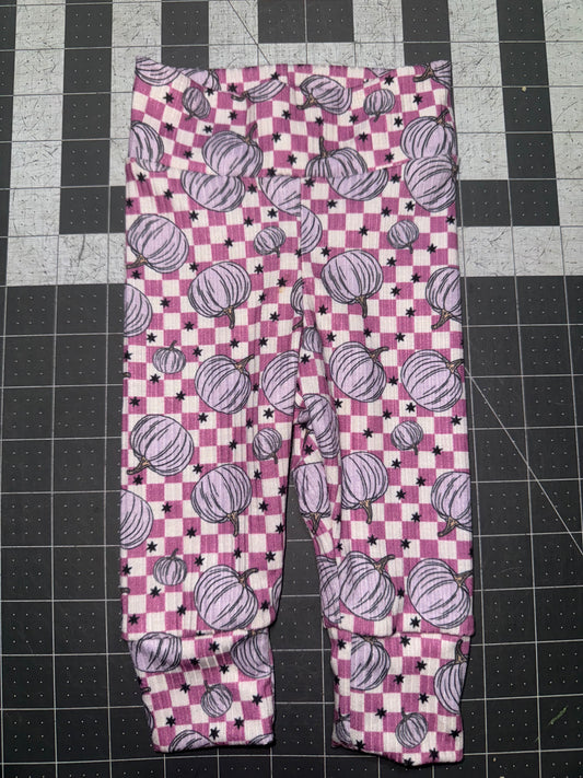 Pumpkin Checkered Leggings Size 0/3m