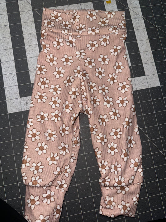 Brown floral leggings 6/9m